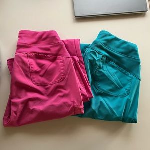 Cherokee Infinity Medium Tall Scrub Pants Pink/blue